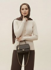 Pamuklu Kol Detaylı Body - Siyah