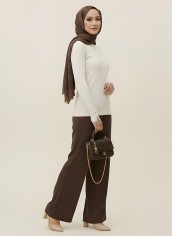 Pamuklu Kol Detaylı Body - Siyah