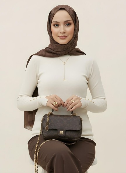 Pamuklu Kol Detaylı Body - Siyah