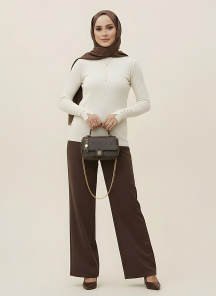 Pamuklu Kol Detaylı Body - Siyah