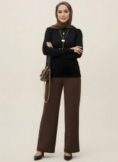 Pamuklu Kol Detaylı Body - Siyah