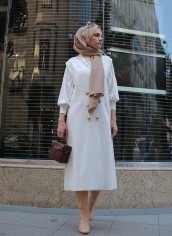 Çift Çelik Örme Yelek - Ekru