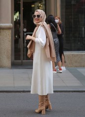 Çift Çelik Örme Yelek - Ekru